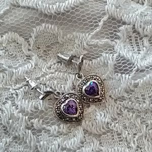 Vintage purple stone earrings